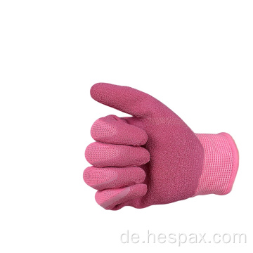 Hespax Frauen Crinkle Latex palmenbeschichtete Gartenhandschuhe krinkeln